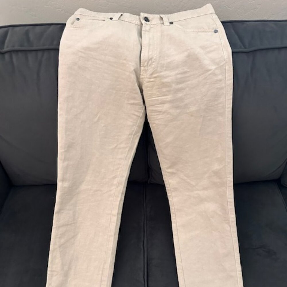 Ermenegildo Zegna Men Linen-Lino / Cotton Khaki Pants